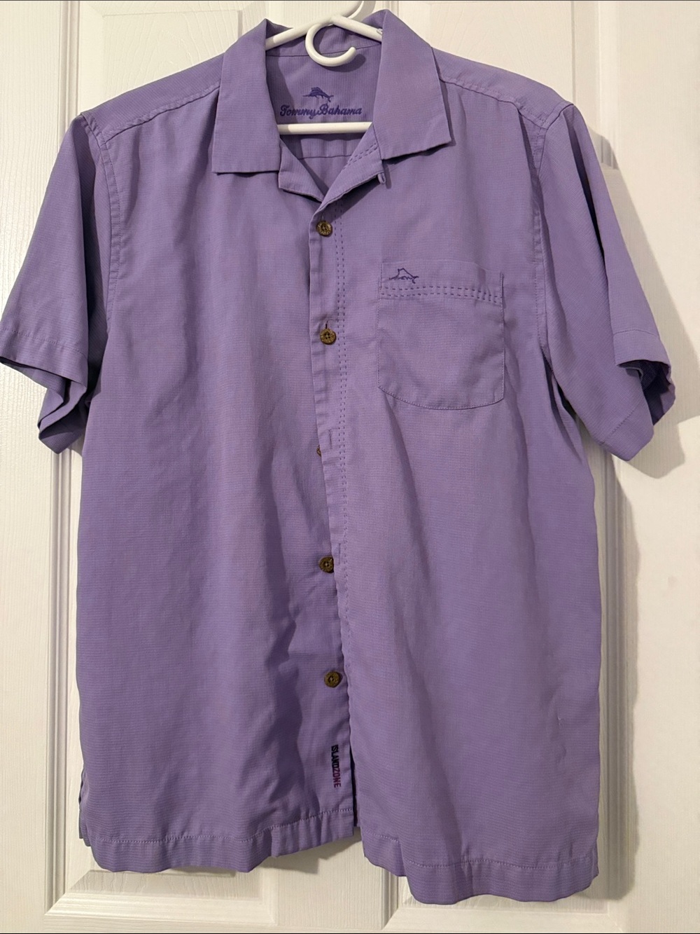 Tommy Bahama Purple Short-Sleeve Islandzone Shirt